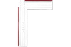 GELELF Paper Positioning Tool - Gel Plate Printing Placement Tool Paper Alignment Layering for Gel Printing Printmaking Card Making Supplies, L Square Ruler (Red, Small: 15 x 20 cm(6 x 8 in))