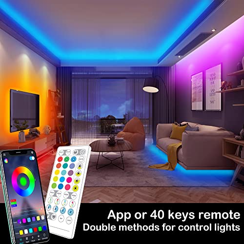 65.6ft/20m LED Lights, PHLSTYLE LED Lights Strip for Bedroom Music Sync, App Controlled