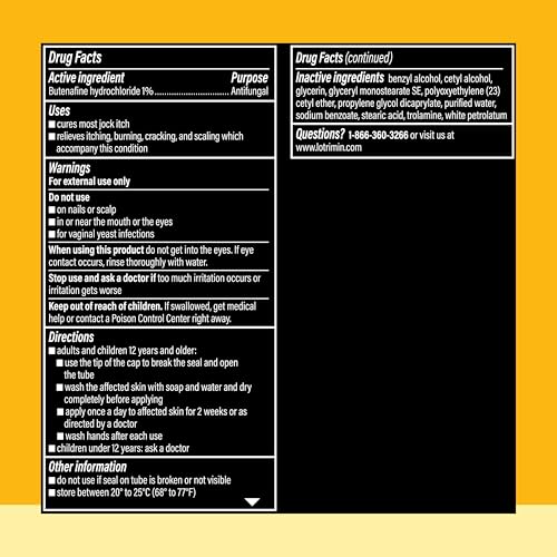 LOTRIMIN ULTRA JOCK ITCH CREAM – POWERFUL BUTENAFINE HYDROCHLORIDE TREATMENT FOR JOCK ITCH, 0.42 OUNCE (12 GRAMS) (PACKAGING MAY VARY)