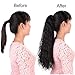 AISI BEAUTY Kinky Straight Ponytail for Women Synthetic Ponytail Hair Extensions with Claw Jaw 22 Inches (Color:Black)