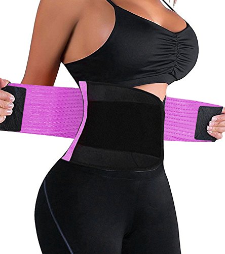 HURMES Waist Trainer Belt for Women - Waist Cincher Trimmer Slimmer Body Shaper Belt (Purple, M)