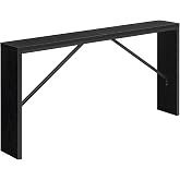 MAHANCRIS Console Table, 62.2"Long Sofa Table Behind Couch, Black CTHB15801 | Black Entryway Table, Modern Design, Angled Metal Frame, Long Wall Sofa Table, Industrial, for Hallway, Foyer, Living Room