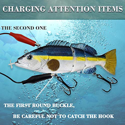 BSTEle Elektrischer Angelköder, Elektrisch Wobbler Kunstköder USB Aufladen 3D Bionischer Köder Kurbelköder für die… – Bild 5