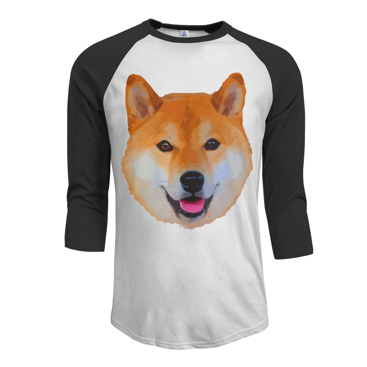 Amazoncom Shiba Inu Head 34 Sleeve Baseball Tshirt Raglan