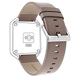 Henoda 23mm Genuine Leather Bands Bracelet for Fitbit Blaze (Oxford Tan , L/G Size)