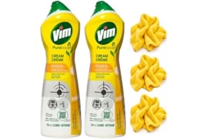 5-Piece Cleaning Bundle Set - 2 Pack VIM Cream Lemon Cleaner 750ml with 3 Microfibre Towels 16 x 16 in (40.6 x 40.6 cm) – All