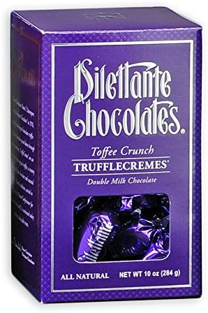Toffee Crunch Truffle Crèmes in Double Milk Chocolate - 10oz Gift Box - by Dilettante (3 Pack)