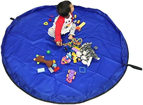 Toy Storage Bag,60 inches Foldable Large Children's Play Mat Floor Activity Mat Floor Playbag Toys Organizer Quick Pouch-Perfect for Storing ,Easy to Carry, Sturdy (Royal Blue)