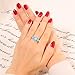 CiNily Blue Fire Opal Silver Plated Women Jewelry Gemstone Ring Size 8