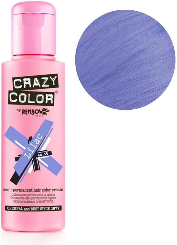 Crazy Color Lilac 55 Semi-Permanent Hair Dye 100ml Brand New