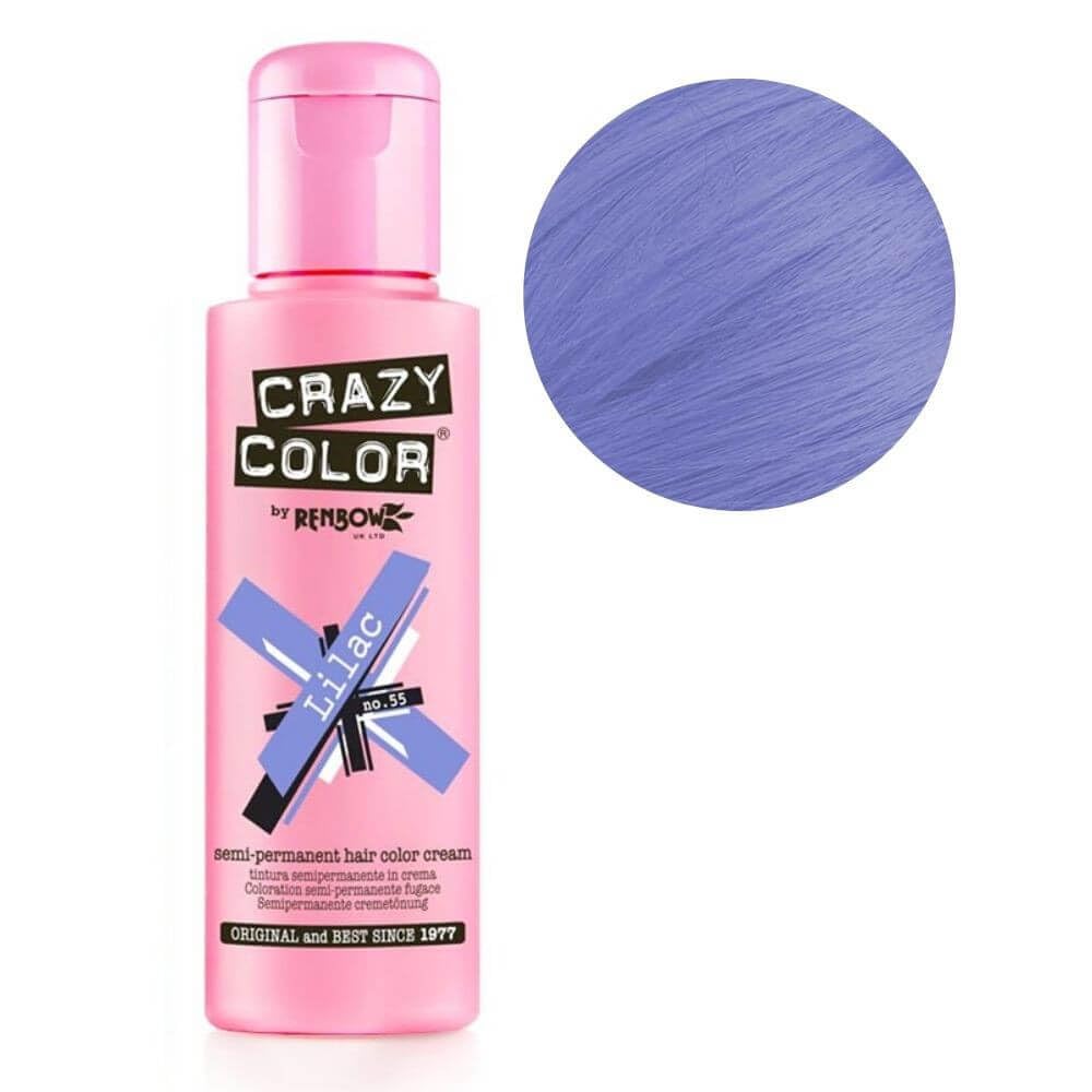 Renbow Crazy Color Semi Permanent Hair Color Cream Lilac No.55 100ml — image 1