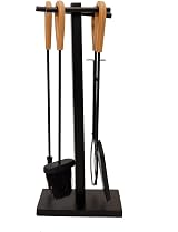 Charles Bentley Iron Fireside Companion Set Poker Tongs Shovel Brush view 4