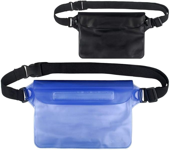 HJ 2 Stück Wasserdichte Tasche mit Verstellbarem Hüftgurt Beutel Bauchtasche Handyhülle