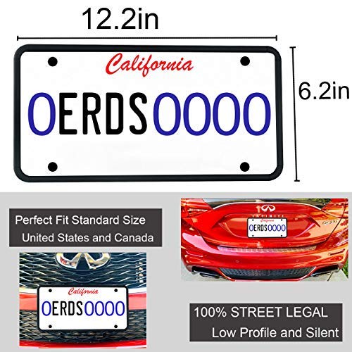 ZOORE 2PCS Premium Silicone License Plate Frames, Car Tag Holders with 9 Drainage Holes, Ideal Universal American Auto Licenses Plate Covers Holder Rust-Proof/Rattle-Proof/Weather-Proof Black