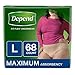 Depend FIT-FLEX Incontinence Underwear for Women, Maximum Absorbency, Tan, Large (Pack of 4)