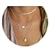 Boosic Dainty Gold Layered Necklace Opal Dove Pendant Chokers Necklace for Women