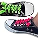 FOOTMATTERS No Tie Shoe Laces for Kids and Adults - Elastic Curly Shoelaces for Sneakers - Black - 2 Pairs