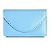 FYY Handmade Premium PU Leather Business Name Card Case Universal Card Holder with Magnetic Closure (Hold 30 pics of Cards) Cyan