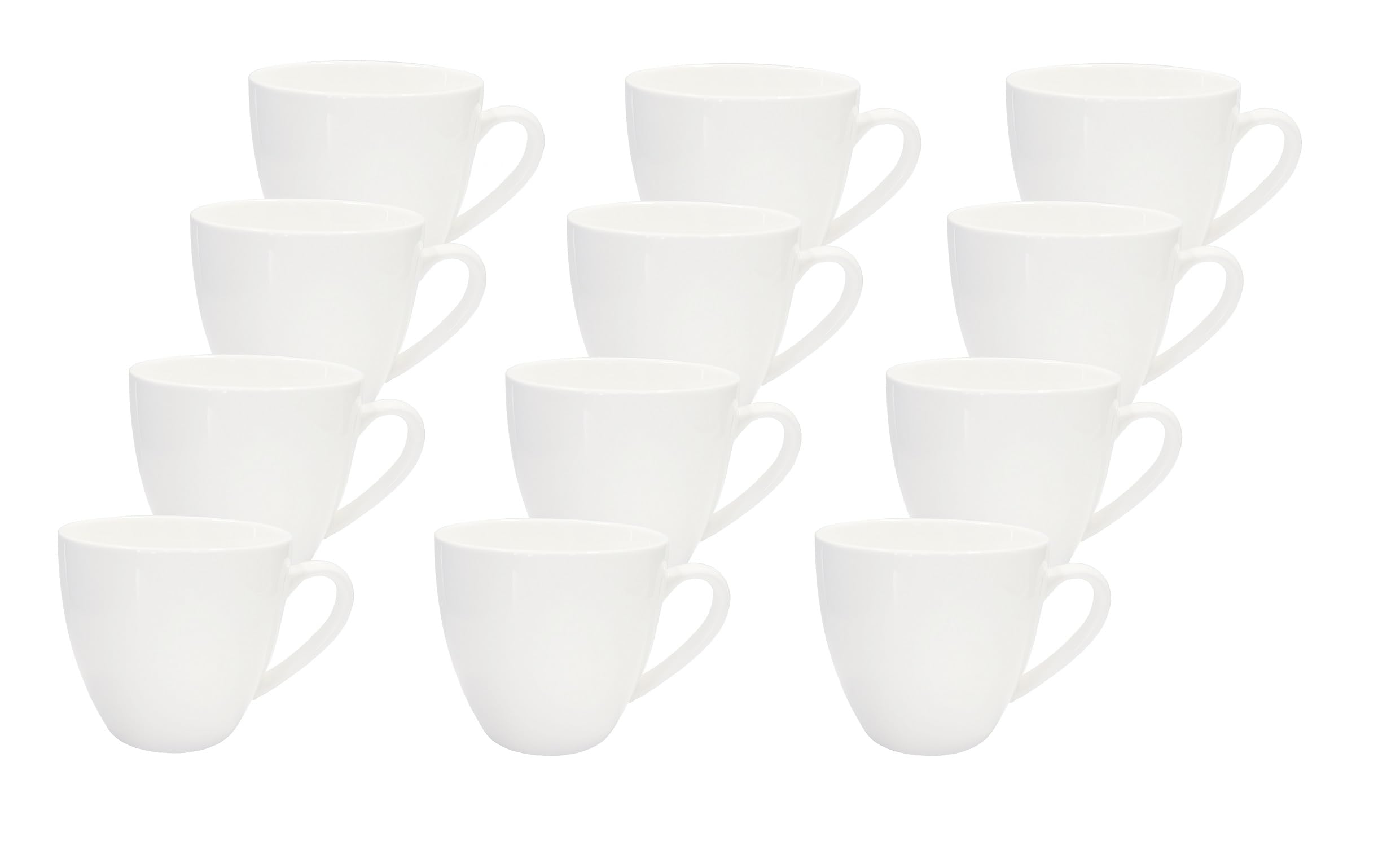 Lissek 12 Piece Ceramic Coffee Cup 200 ml Cup Tea Cup White