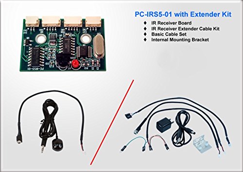 Inteset Internal IR Receiver for Kodi and Other Media Applications on Any Motherboard Running Windows or Linux. Wakes from The Off State(S5). Model PC-IRS5-01 with External IR Extender Kit