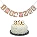 Baby First Birthday Cake Topper Decoration & Decorations Banner of “I Am One”- For Baby Girl (Unbleached)