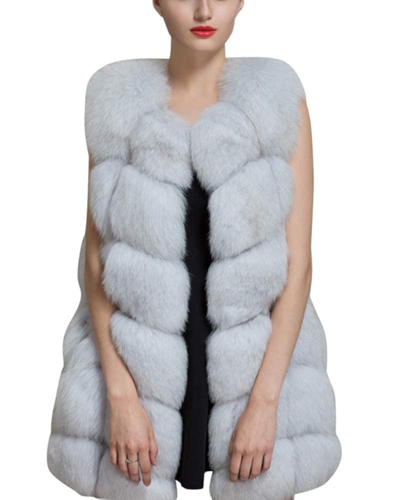 Donna Senza Maniche Gilet Giacca Caldo Pelliccia Sintetica Addensare Cappotto