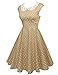 ACEVOG Women's Classy Vintage Audrey Hepburn Style 1940's Rockabilly Evening Dress (XL, Khaki)