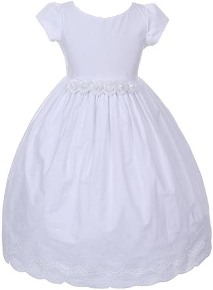 white eyelet flower girl dress