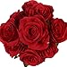 Veryhome Artificial Flowers 9 Heads Natural Looking Roses for Wedding Home Shop Decor (Red)