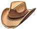 Western Express Palm Straw Cowboy Hat - Pinch Front Style with Distressed & Burnt Finish | Cowboy Hats for Men and Women (US, Alpha, Medium, Classic Brown)