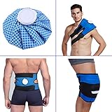 Koo-Care Pain Relief Hot Cold Therapy Reusable Ice Bag Pack & Wrap for Head, Shoulder, Back, Knee etc.(9", Blue/White checkered)