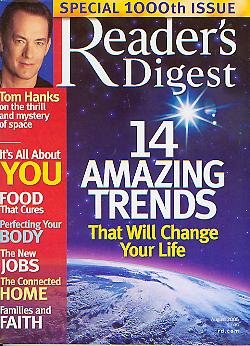 Reader's Digest August 2005 - Tom Hanks, It's All About You, Food That Cures, Perfecting Your Body, 14 Amazing Trends That Will Change Your Life, The New Jobs and more
