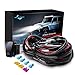 MICTUNING LED Light Bar Wiring Harness Fuse 40Amp Relay ON-OFF spot light Rocker Switch Blue(2 Lead)