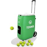 Titan ONE Tennis Ball Machine with 130-Ball Capacity &amp; Internal Oscillation | Remote Control via Free App, 80 MPH Speed, Portable with Trolley Handle &amp; Wheels