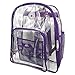 K-Cliffs Clear Backpack Heavy Duty See Through Student Bookbag Large Durable School Bag Quality Transparent PVC Travel Security Workbag Purple