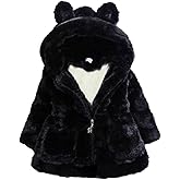 AiWMGL Kids Girls Winter Warm Coats Jacket Clothes Outwear Overcoat Ear Hooded Faux Fur Thicken Fleece Toddler
