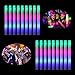 Liferry Foam Glow Sticks 100 Pack,3 Modes Flashing LED Light Sticks - Glow in The Dark Party Supplies Parties,Weddings,Concerts,Christmas,Halloween