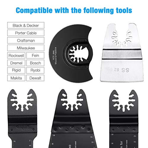 Powerextra 19 Metal Wood Oscillating Multitool Saw Blades Compatible