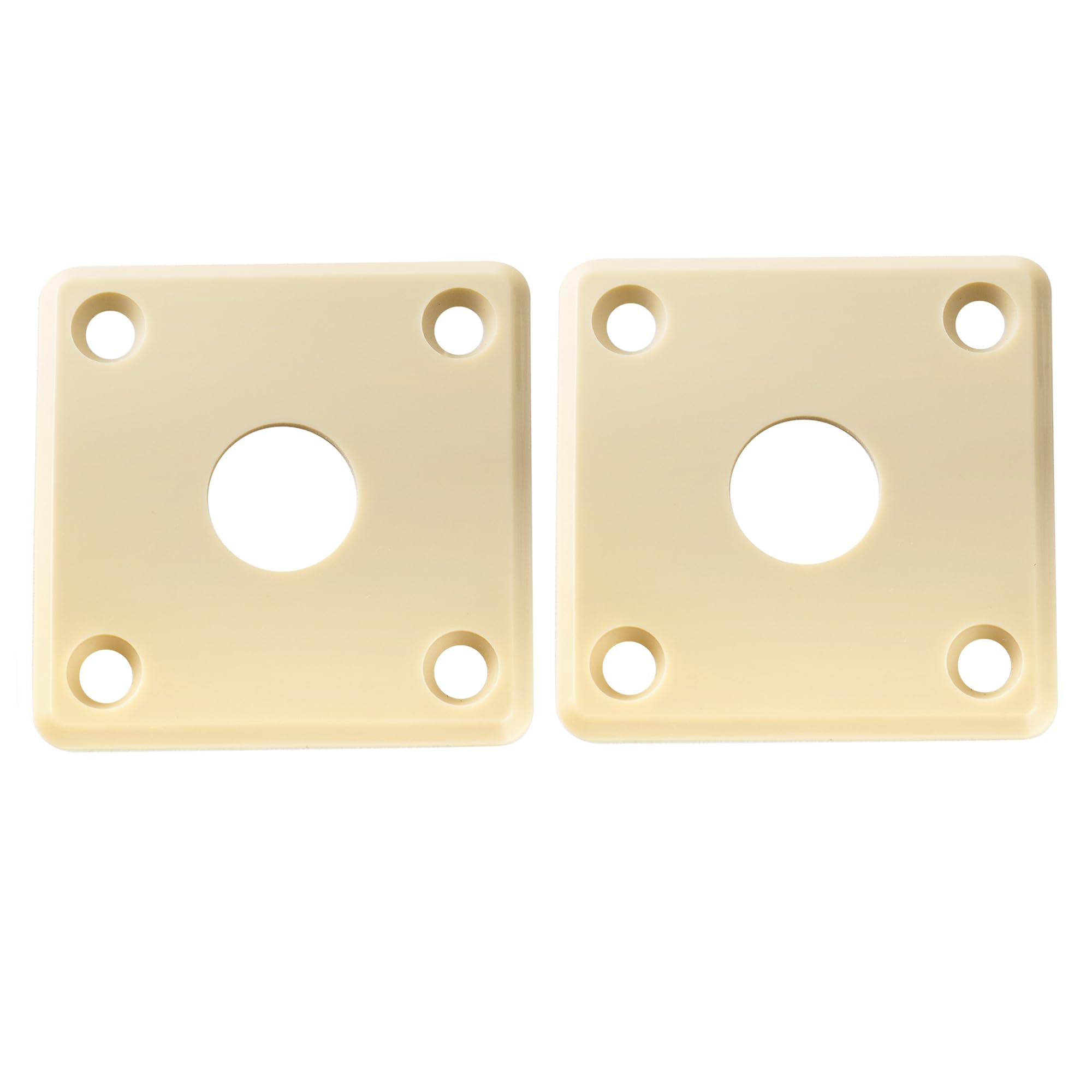Musiclily Pro Plastic Curved Jack Plate Square Jackplates 10mm Hole for Epiphone LP SG Style Electric Guitar, Cream (Set of 2)