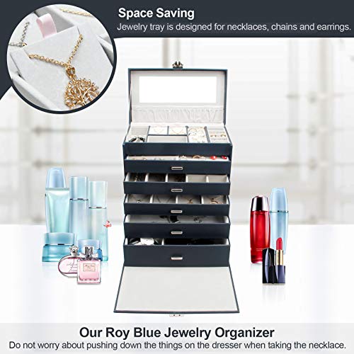 Homde 6 Layers Jewelry Organizer Fully Locking Large Jewelry Box with