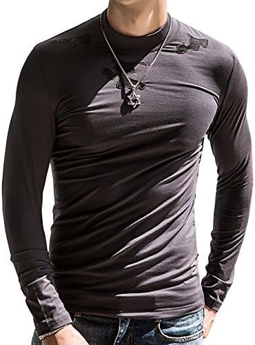 Hanma Long Sleeve Shirt O-Neck Slim Fit Shirt for Men Bodybuilding Mens