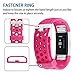 POY Replacement Bands Compatible for Fitbit Charge 2, Adjustable Breathable Wristbands with Air Holes Straps, Small Rose 1PC