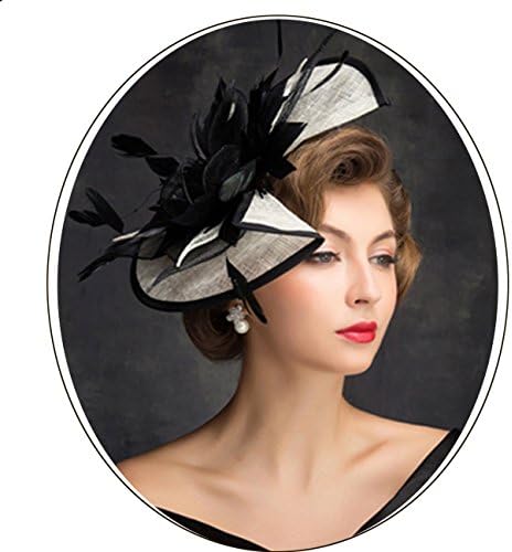 TTjII Cocktail Fashion Flower Sinamay Fascinator Hair Clip Garden Women Kentucky Derby Church Tea Party Wedding Hats Hairpin Hat Party Derby Accessory D2