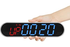 Dienmern Portable Gym Timer Clock - Small Workout Interval Timer with Strong Magnet, Gym Clocks for Home Gym/Garage/Boxing/Fitness