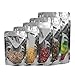 Mylar Bags Resealable Ziplock Stand Up Food Storage Aluminum Foil Bag 50 Pack Reusable Pouches 5 Different Sizes for Beans Coffee Cookie Snack Food Dried Flowers Tea