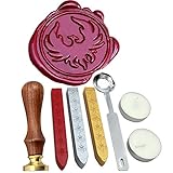 FQL Phoenix Vintage Rosewood Wax Seal Stamp Set With Gold Red Silver Sticks