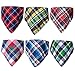 6 Pack of Dog Bandana Washable Reversible Triangle Bibs Scarf, Plaid Painting Kerchief for Small/Medium Dogs and Cats Fall Christmas