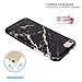 JAHOLAN Black Gold Marble Design Clear Bumper Glossy TPU Soft Rubber Silicone Cover Phone Case Compatible with iPhone 7 iPhone 8