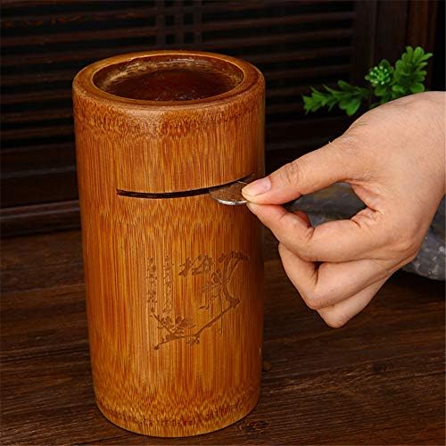 YPbanana Craft Piggy Bank Wood Money Box Hidden Secret Safe Deposit Box Money Saving Bank