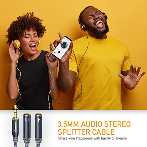 3.5mm Combo Audio Adapter, Headset Splitter Separate Headphones and Mic